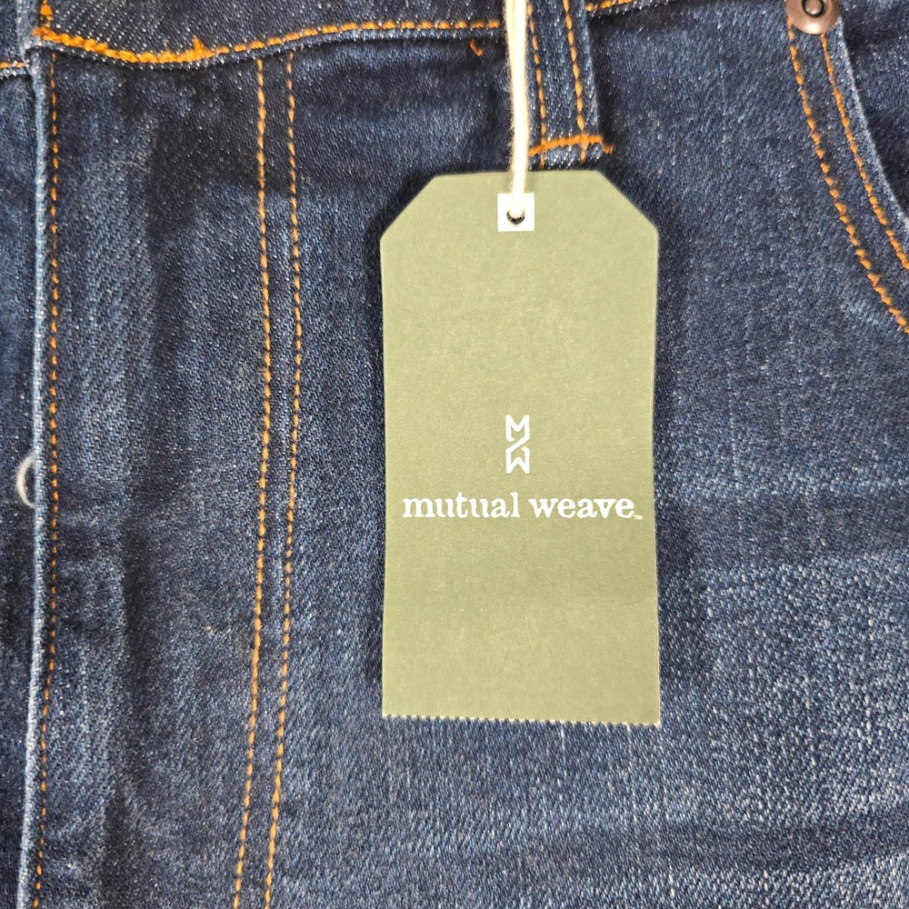 Mutual Weave Mens The Athletic Fit Tapered Leg Jeans 46x29 Indigo Dark NWT - Picture 4 of 11